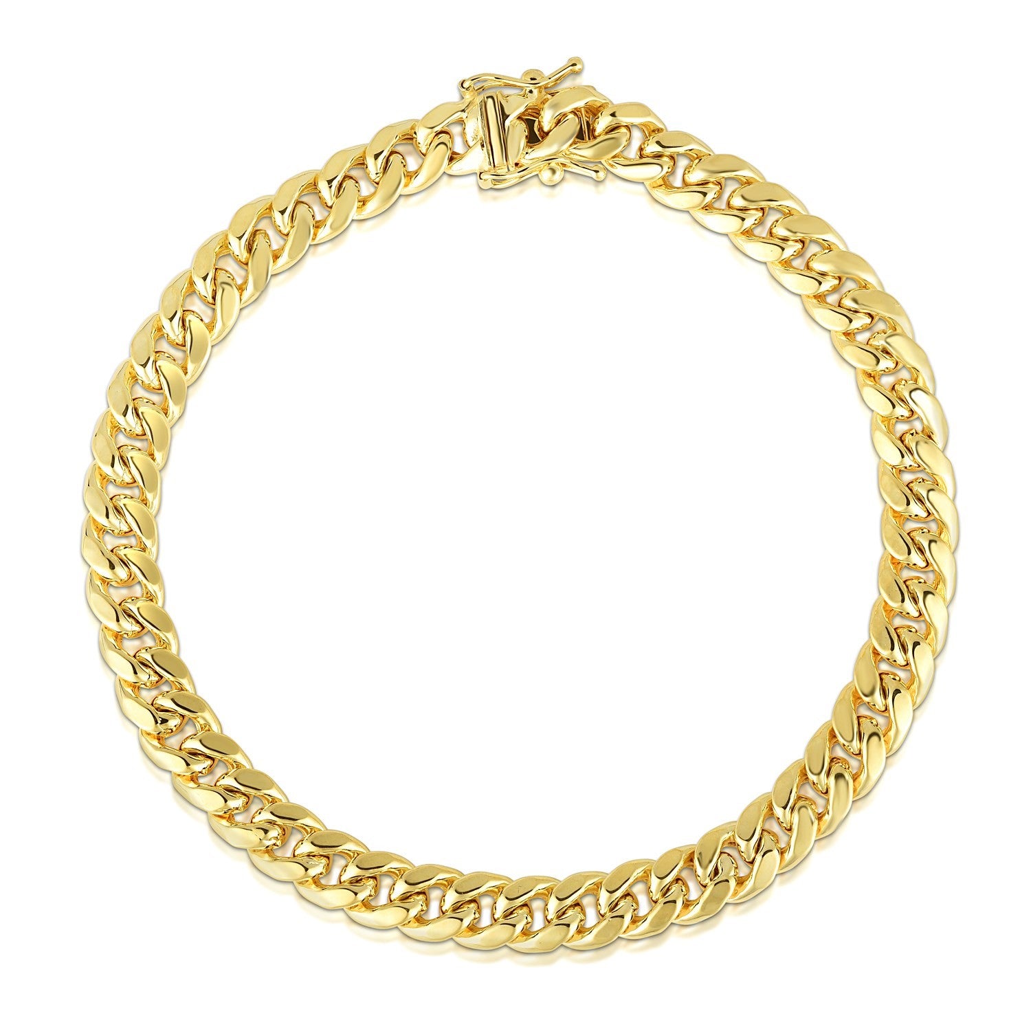 10k Yellow Gold Semi Solid Miami Cuban Bracelet (10.70 mm) - Peelerie